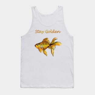 Stay golden - Goldfish quote print Tank Top